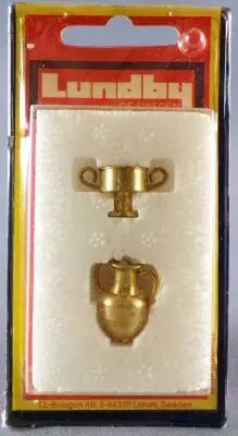 Lundby of Sweden # 6632 - 2 Brass Cups Mint on Card Dolls House Furniture