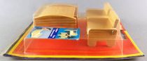 Lundby of Sweden # 7508 - Child Room Baby Bed/Desk & 2 Wooden Chairs Mint on Card Dolls House Furniture