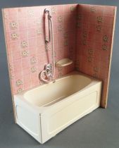 Lundby of Sweden - Bath Wall Pink Ceramic Dolls House Furniture