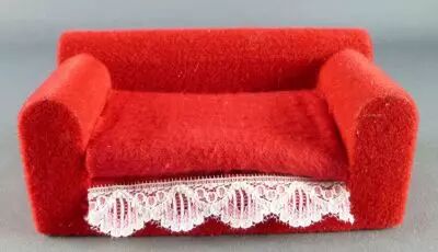 Lundby of Sweden - Canap� Velours Rouge Salon Maison de Poup�es