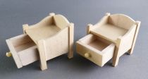 Lundby of Sweden - Chambre 2 Chevets Tables de Nuit avec Tiroir Maison de Poupée