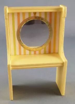 Lundby of Sweden - Coiffeuse avec Miroir Tissus Blanc Ray� Jaune Maison de Poup�es
