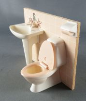 Lundby of Sweden - WC & Lavabo Blancs Murs Carreaux Crème Maison de Poupées