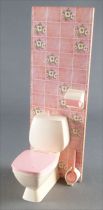 Lundby of Sweden - WC Wall Pink Ceramic Dolls House Furniture