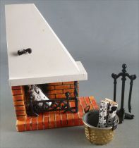 Lundby of Sweden - White Wooden  Fire PLace Chimney & accessories Dolls House Furniture