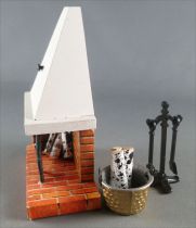 Lundby of Sweden - White Wooden  Fire PLace Chimney & accessories Dolls House Furniture