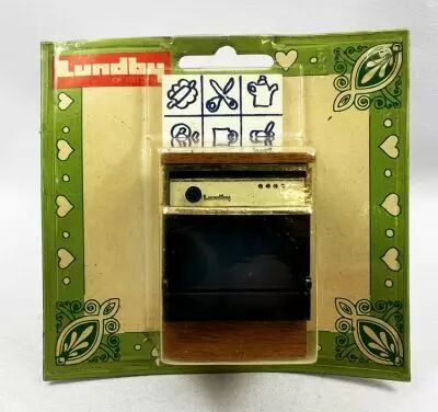 Lundby of Sweden 1503 - Dishwasher & Furnace Wall White Naive Pattern Tile Mint on Card Dolls House Furniture