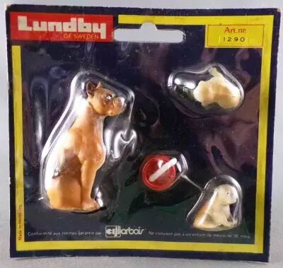 Lundby of Sweden R�f 1290 - 3 Chiens & Gamelle avec Os Maison de Poup�es Neuf Blister