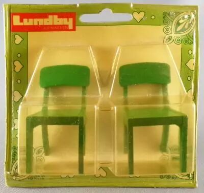 Lundby of Sweden R�f 1505 - 2 Chaises Cuisine Vertes Neuf Blister Maison de Poup�es