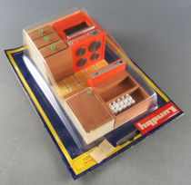 Lundby of Sweden Réf 2531 - Cuisine Continentale Jaune Cuisinière Four Meuble Maison de Poupées Neuf Blister