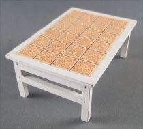 Lundby of Sweden Réf 5218 - Table Basse Blanche Carrelée orange Maison de Poupées