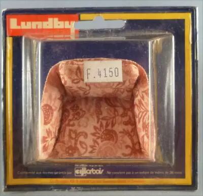 Lundby of Sweden R�f 5224 - Fauteuil Tissus Rose Antique Maison de Poup�es Neuf Blister