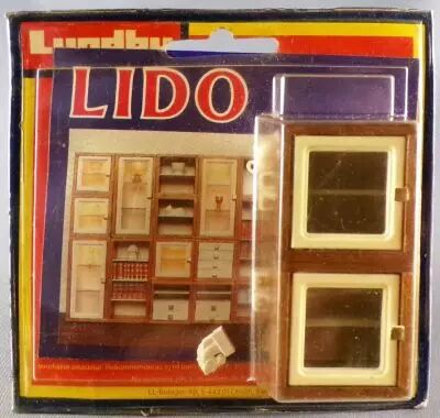 Lundby of Sweden R�f 5353 - 2 Vitrines Eclair�e Meuble Modulaire Lido Neuf Blister Maison de Poup�es