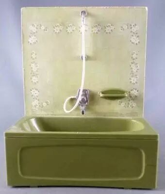 Lundby of Sweden R�f 8833 - Baignoire Murs Carrelage Vert Maison de Poup�es
