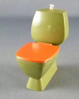 Lundby of Sweden R�f 88330 -WC Vert & Orange pour Murs Carreaux Vert Maison de Poup�es