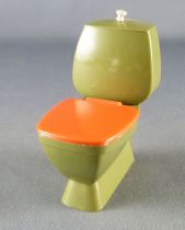 Lundby of Sweden Réf 88330 -WC Vert & Orange pour Murs Carreaux Vert Maison de Poupées