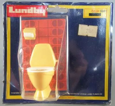 Lundby of Sweden R�f 8841 - WC Mur Carreaux Rouges Maison de Poup�es Neuf Blister