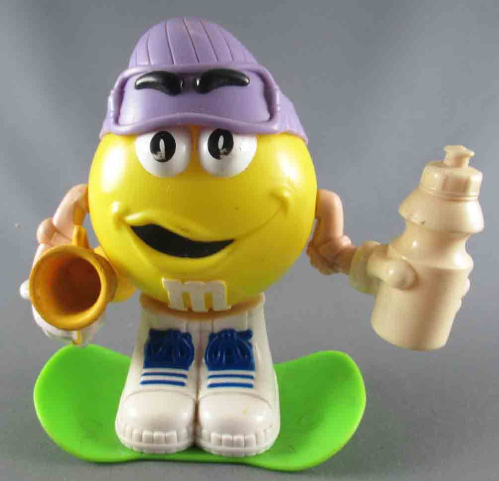 M&M's - Mc Donald's Removable Figure - Yellow with Purple Bonnet