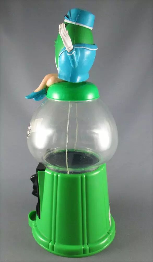 M&M's Candy Dispenser Green as Stewardess on Counter Top Dispenser