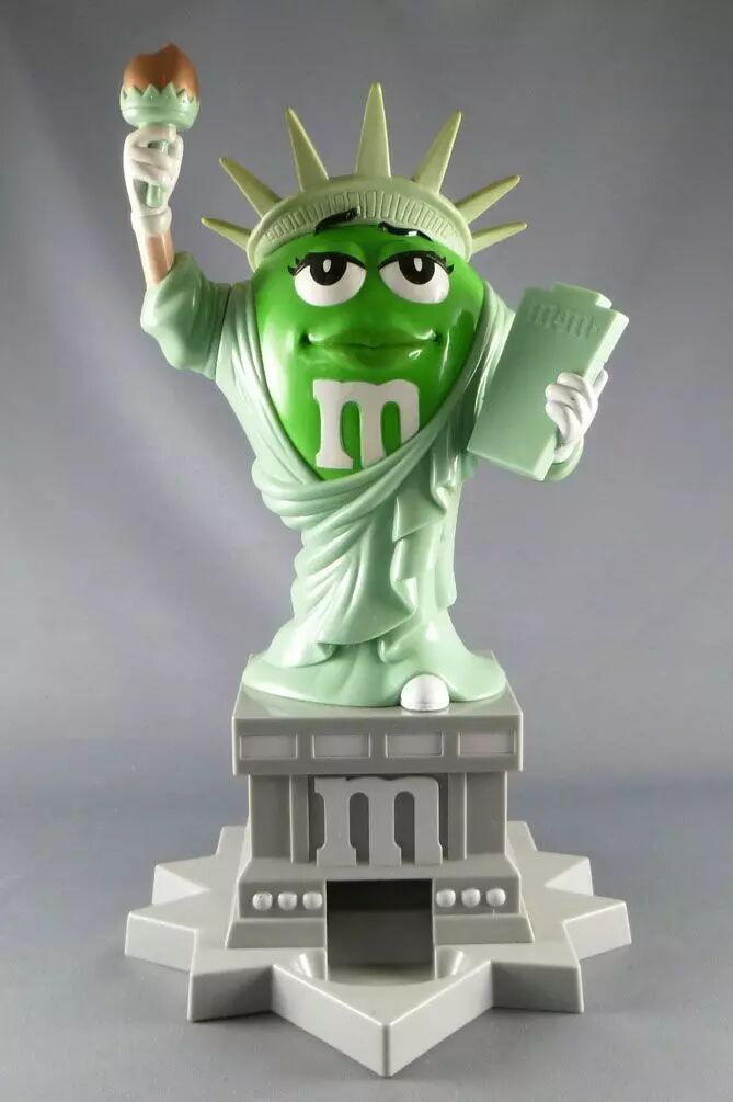 M M S Candy Dispenser Green Ms Liberty Statue