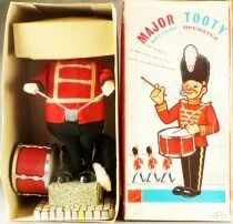Major Tooty - Battery Operated Toy Tin Soldier Drummer - Alps Japan Mint in Box
