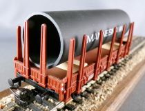 Märklin 00750-01 Ho Db Flat Stake Wagon Kbs Type with Mannesmann Tube no Box