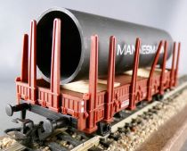 Märklin 00750-01 Ho Db Flat Stake Wagon Kbs Type with Mannesmann Tube no Box