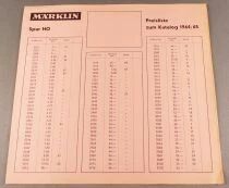 M&auml;rklin 1964-1965 German Catalogue 70 Pages + Price List
