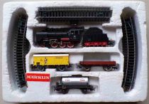 Märklin 3183 Ho Db Coffret Locomotive Vapeur Type 130 BR 24 058 3 Rails Eclairage 3 Wagons Rails