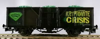 M�rklin 48706 Ho 3 Rails Db Gondola Wagon 2 Axles Kryptonite Crisis Lighting no Box
