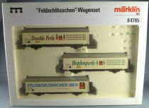 Märklin 84785 Ho Sbb Cff Ffs Coffret 3 Wagons Hbils-vy Feldschlösschen Neuf Boite