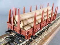 Märklin Ho Db Flat Stake Wagon Kbs Type 21 80 333 2 501-8 with Logs no Box