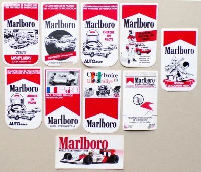 Marlboro F1 Rally Car - 9 x Vintage Stickers