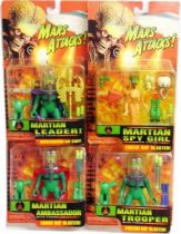 Mars Attacks! - Trendmasters - Set of 4 Martians : Ambassador, Leader, Trooper, Spy Girl