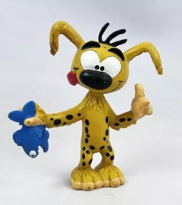 Rare Figurine MARSUPILAMI - Schleich Franquin 1979 - MARSU avec poisson