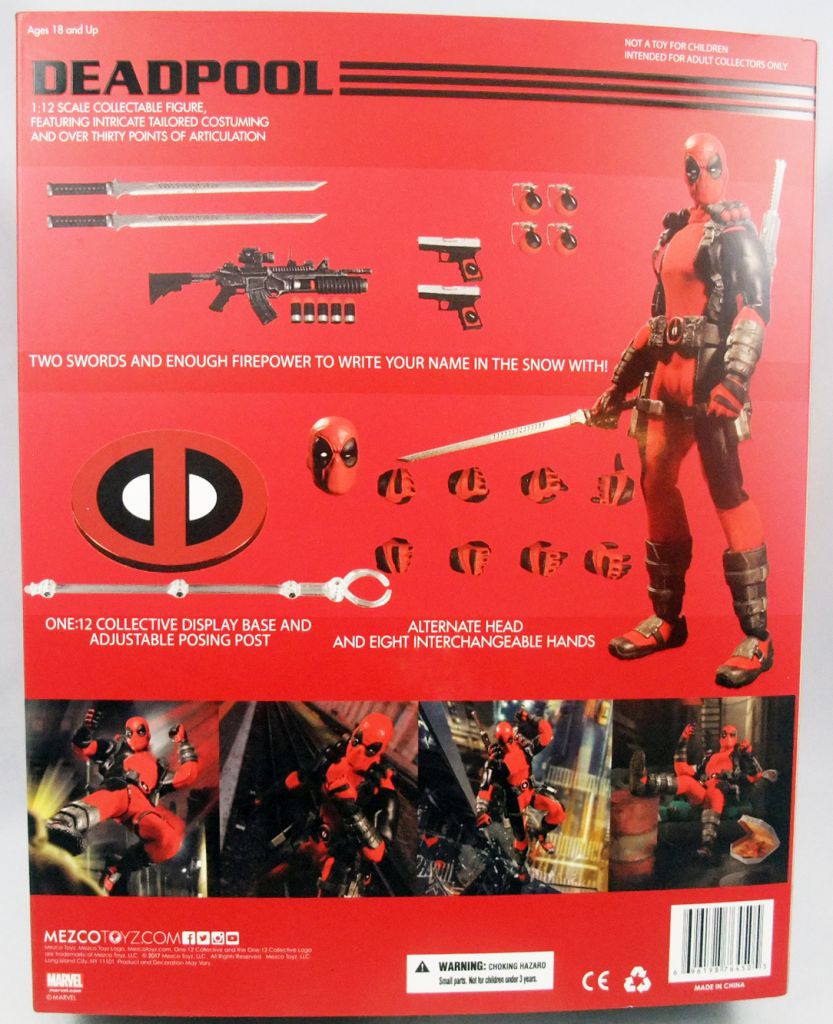 6" DC Comics Deadpool Red Ver One:12 PVC Mezco Doll Action Figure  Mode NO BOX 