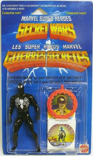 Marvel Secret Wars - Spider-Man ''black costume'' (Europe card) - Mattel