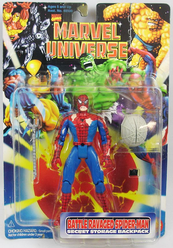 MOC Marvel Toy Biz Battle Ravaged Spider-man Animated Series Action Figure for sale online 