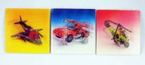 M.A.S.K. - Set of 3 promotionnal lenticular cards : Switchblade, Thunderhawk, Condor - Kenner