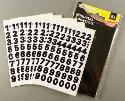 Masterclass - 7 Planches Chiffres Autocollants 0 � 9 11mm Slot Maquette 1/24