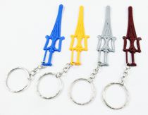 Masters of the Universe - set of 4 Power Sword 3\  keychains - Argentina 1984