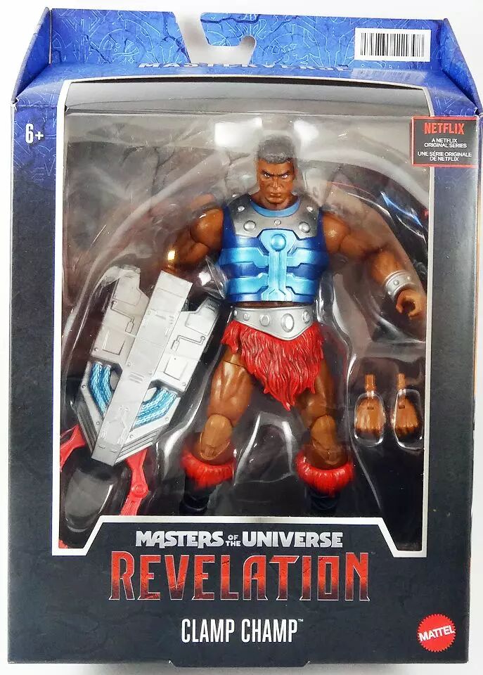 Masters Of The Universe Origins – Action Figure Clamp Champ 14 Cm Con Testa Intercambiabile, Accessori E Mini Fumetto, Giocattolo Per Bambini 6+ Anni