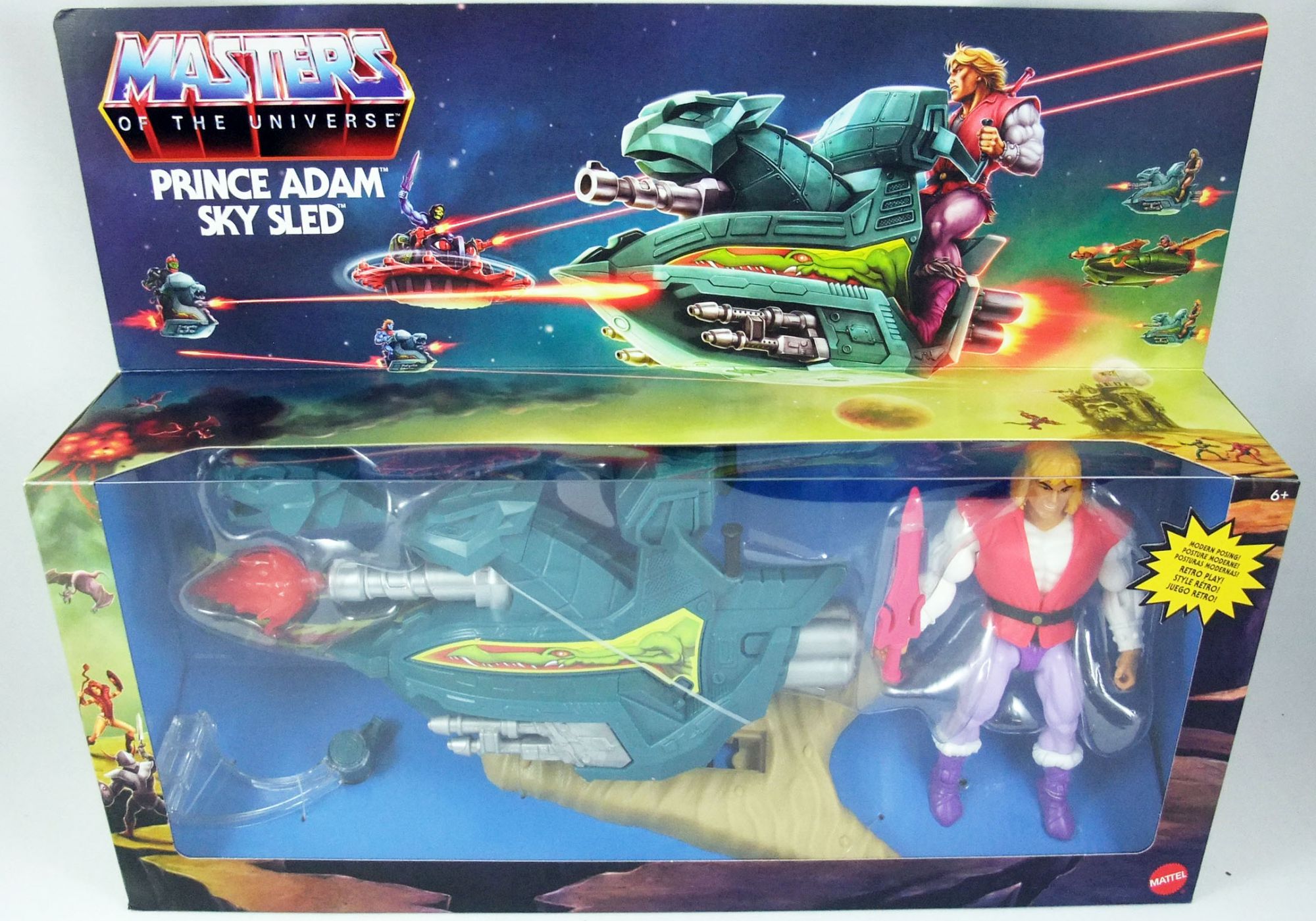 Masters of the Universe Origins Action Figure Prince Adam with Sky Sled Mattel 