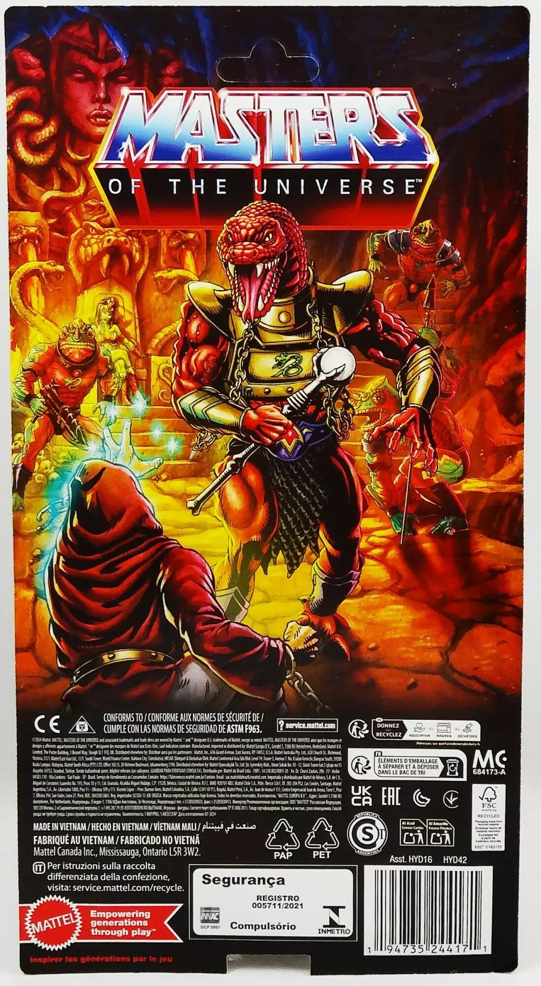 Masters Of The Universe Origins – Vypor Action Figure 14 Cm, Snake Men, Con Armatura E Catene, Giocattolo Collezionabile Per Bambini 6+ Anni