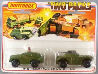Matchbox  Two Packs TP-13 Military Scout and Armoured Car Mint on Card