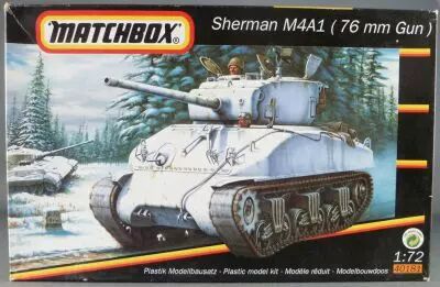 Matchbox 40181 WW2 Char Am�ricain Sherman M4A1 Canon de 76 mm 1/72�Maquette Plastique Neuf Boite