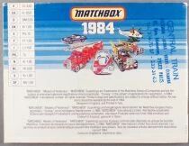 Matchbox Catalogue 1984 V&eacute;hicules Miniatures