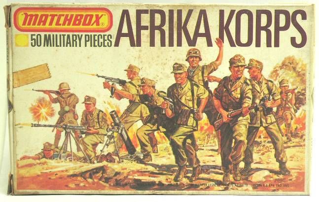 Matchbox WWII Afrika Korps 15 54mm unpainted figures mint in sealed bag 