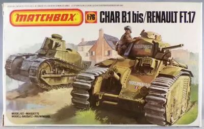 Matchbox PK-176 - Char B.1 bis / Renault FT. 17 1/76 Neuf Boite