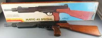 Matic 45 Caps Machine Gun - Edison Giocattoli Ref # 365- Very Good in Box